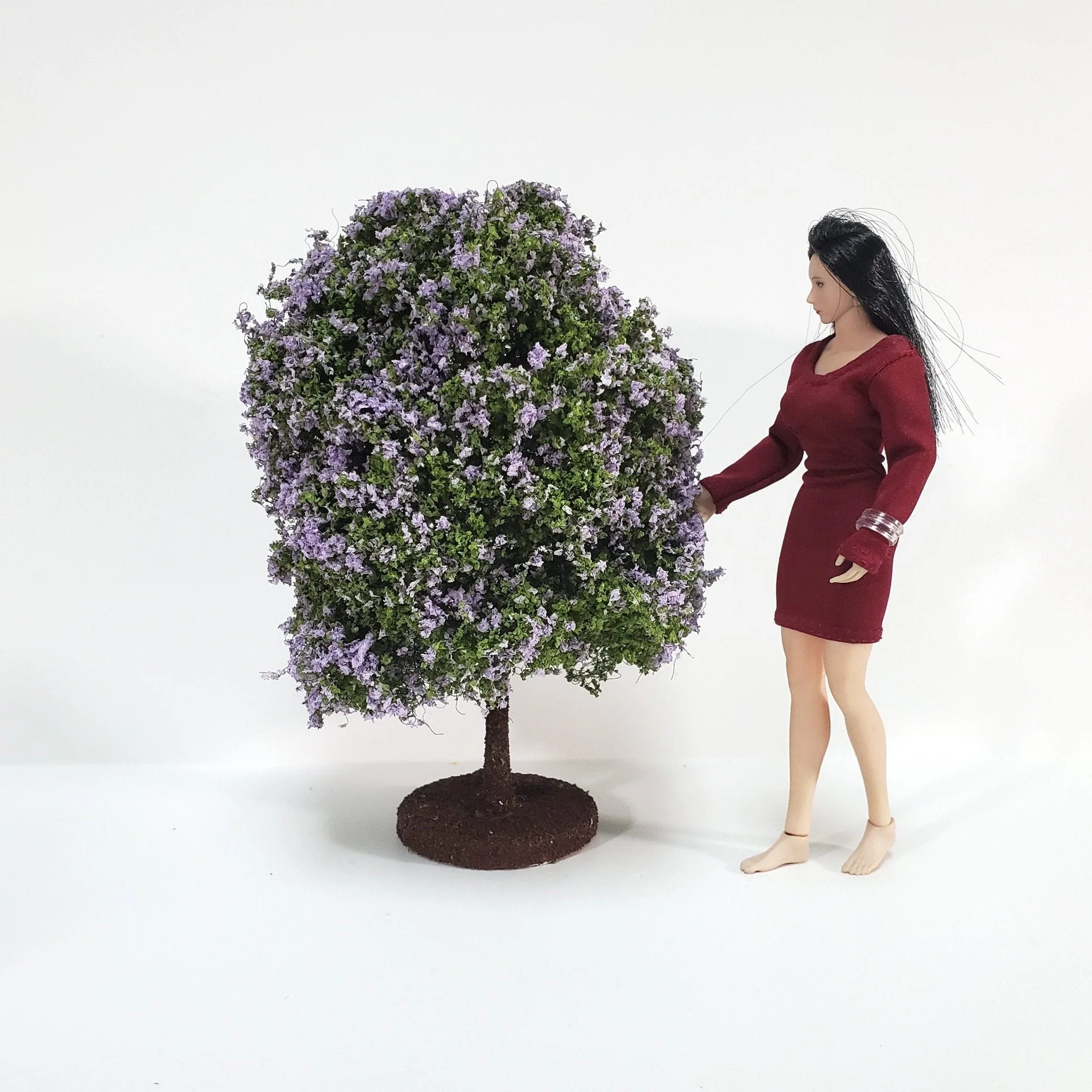 Miniature Tree or Shrub Bush Lilac Purple & Green Scale Model Scenery Garden - Image 4