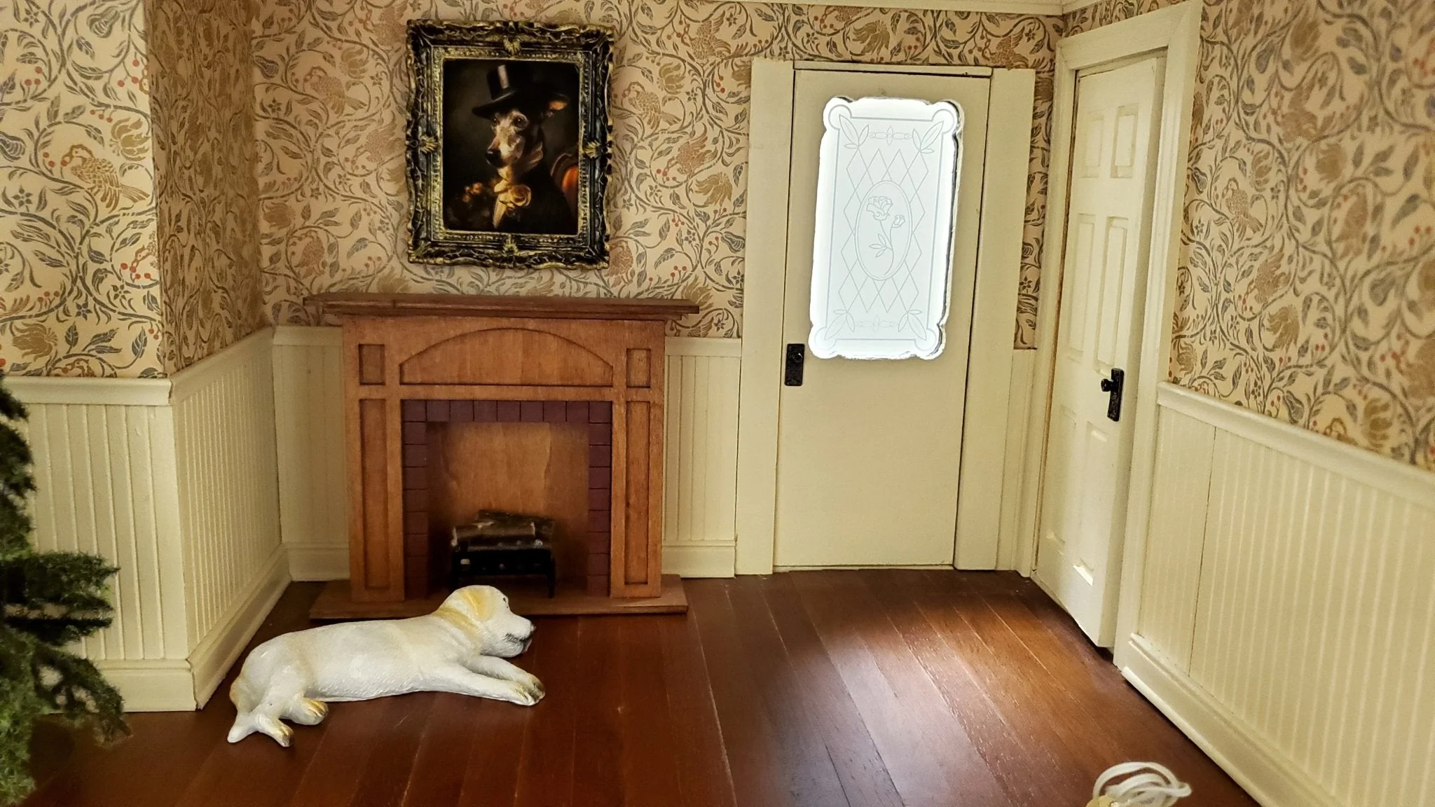 Miniature Victorian Dog Greyhound Framed Print Male 1:12 Scale Picture Dollhouse - Image 3