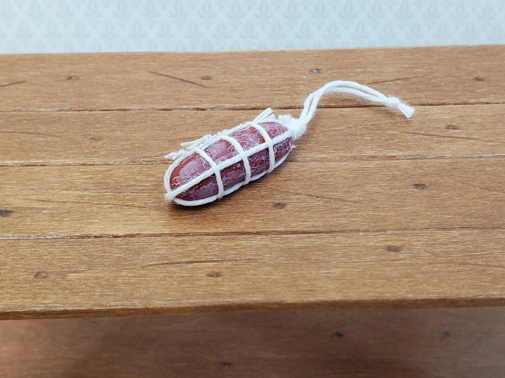 Miniature Wrapped Salami Meat 1:12 Scale for Dollhouse Grocer Grocery Store 1 1/4"