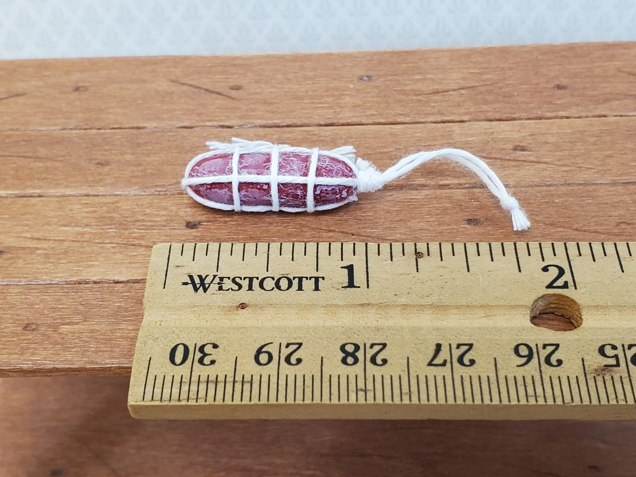 Miniature Wrapped Salami Meat 1:12 Scale for Dollhouse Grocer Grocery Store 1 1/4" - Image 3