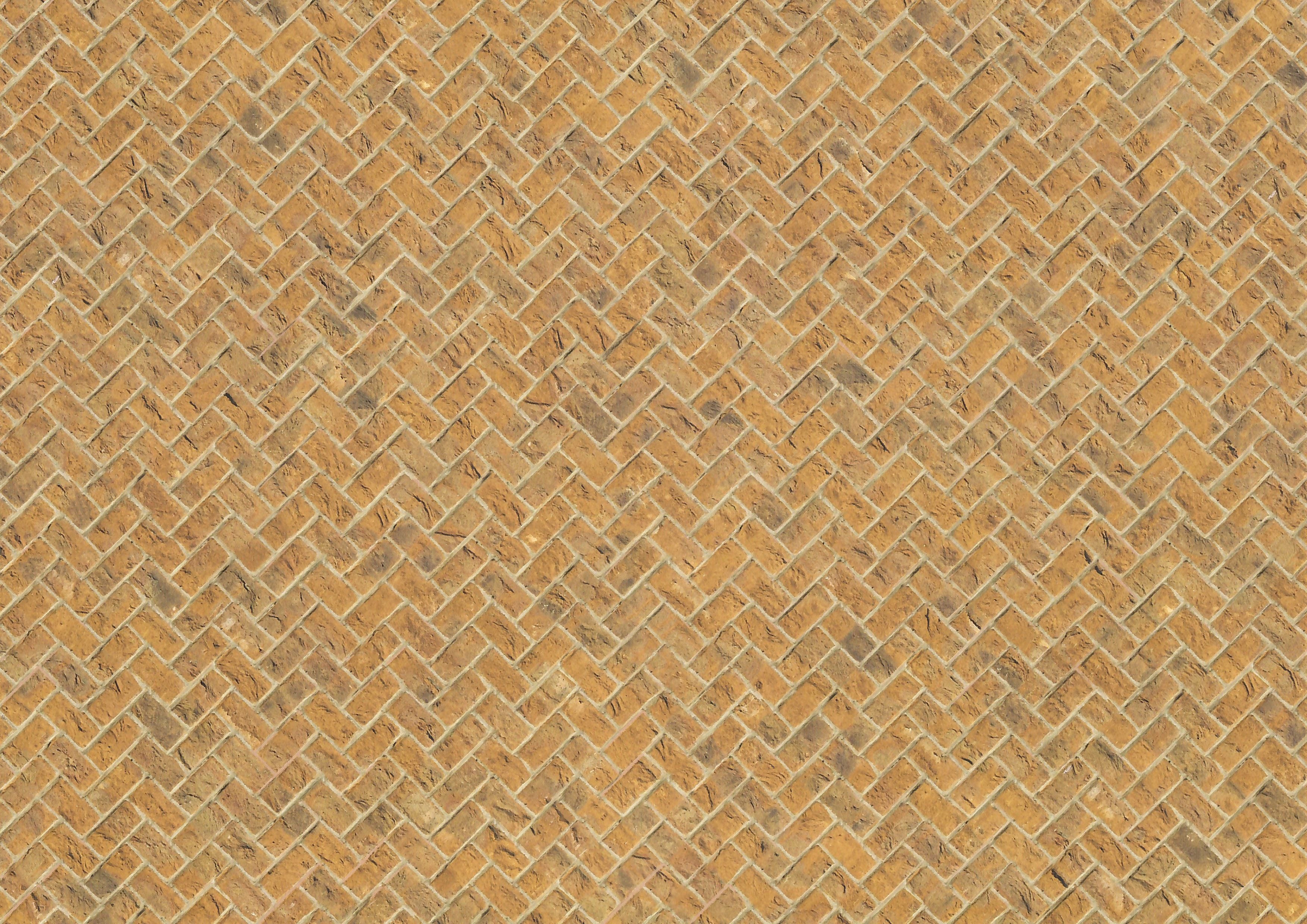 Miniature Yellow Weathered Brick Embossed Paper Herringbone 1:12 Scale Scenery