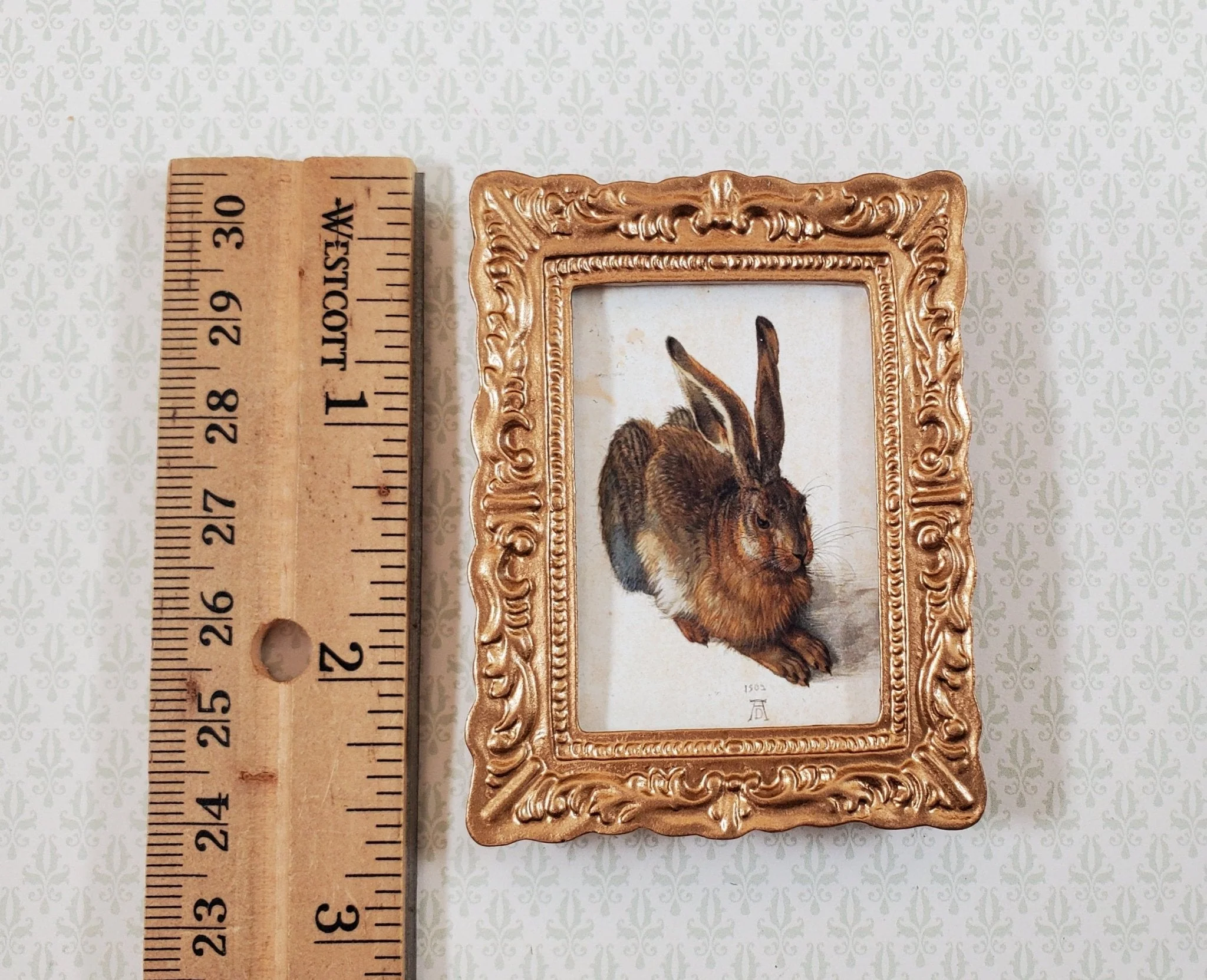 Miniature Young Hare Rabbit Albrecht Durer 1502 Framed Art Print 1:12 Scale - Image 4