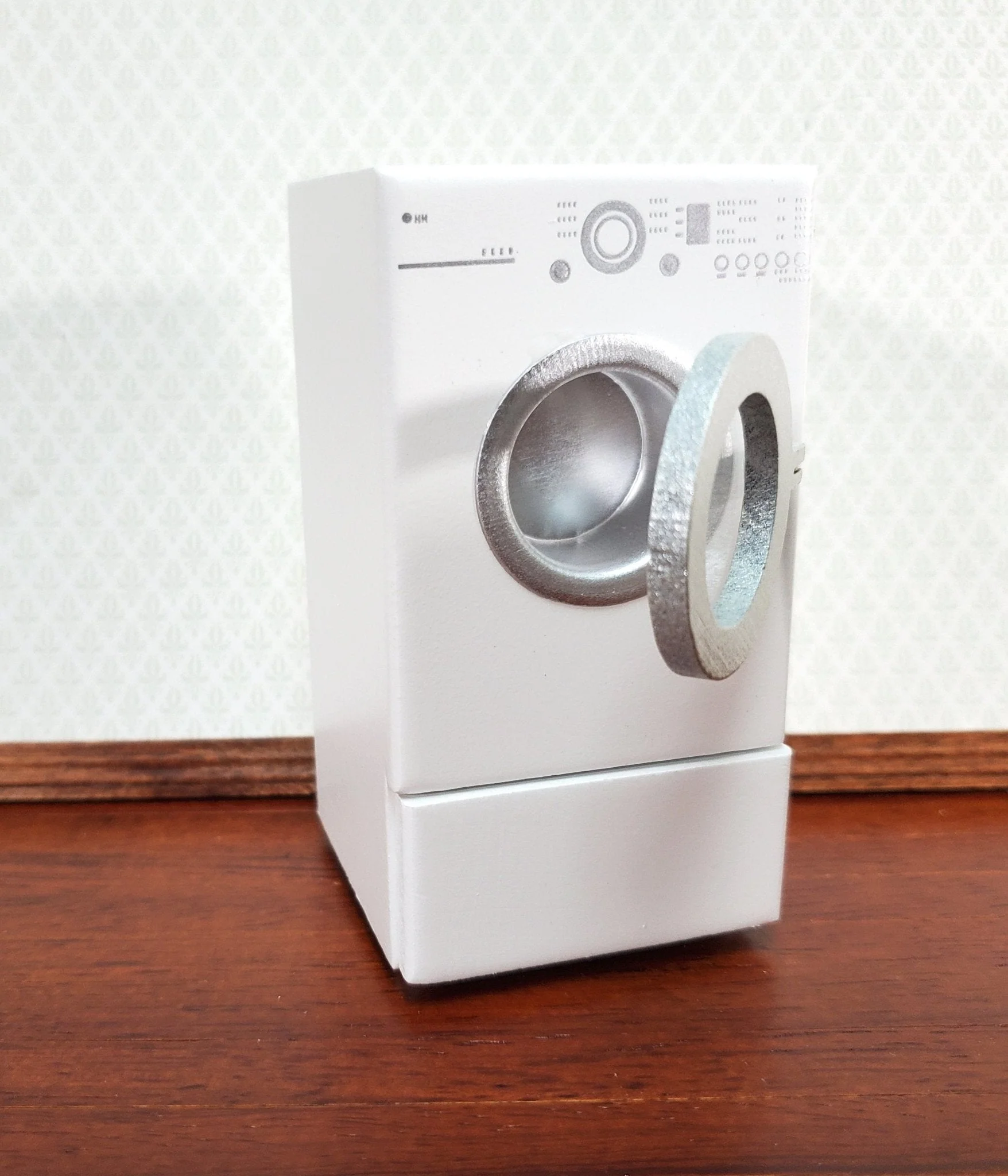 Modern Dollhouse Dryer in WHITE Front Load Opening Drawer 1:12 Scale - Image 2