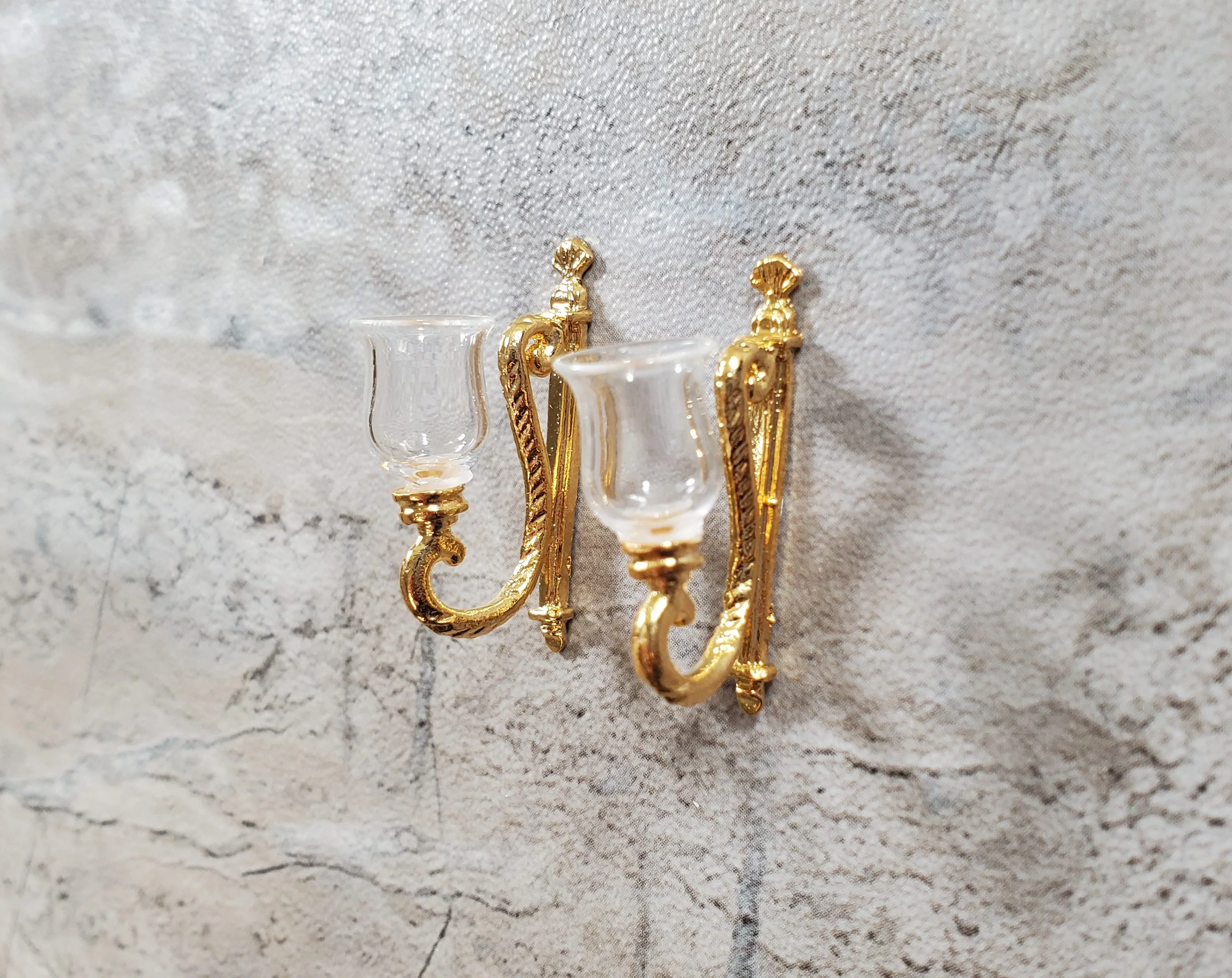 Non-Electric Dollhouse Wall Sconces x2 Fancy Victorian 1:12 Scale Miniature - Image 3