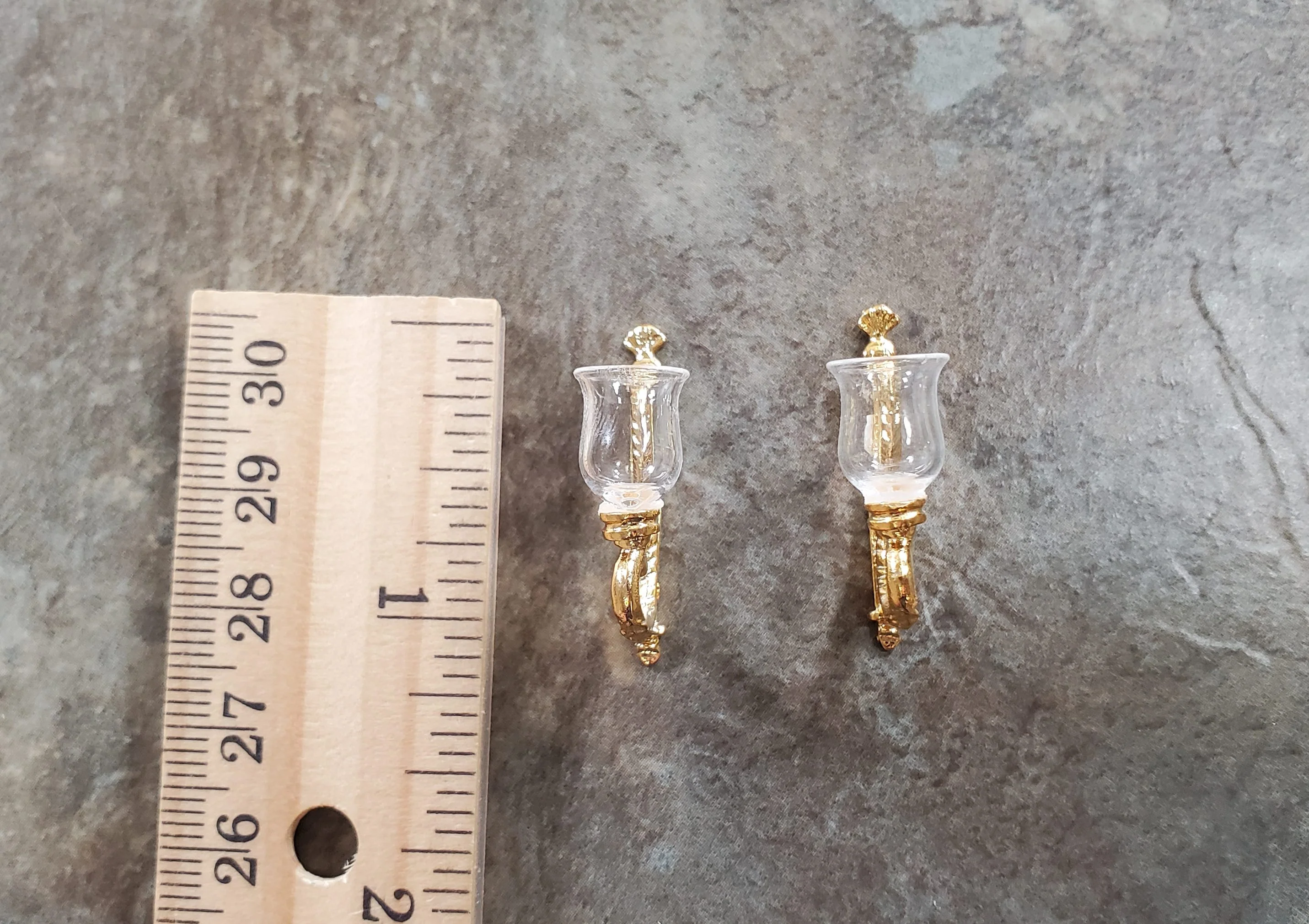 Non-Electric Dollhouse Wall Sconces x2 Fancy Victorian 1:12 Scale Miniature - Image 4