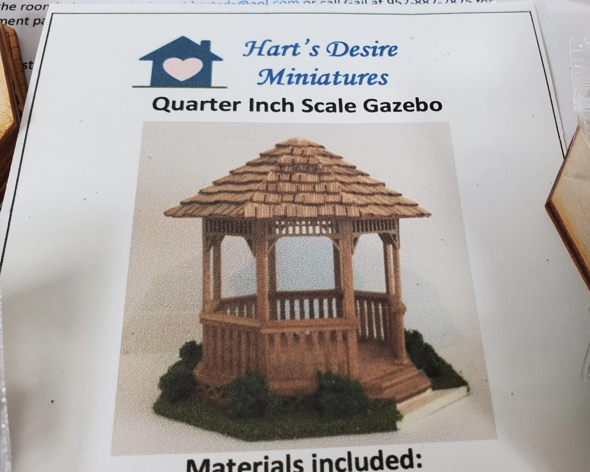 Quarter Scale Gazebo KIT DIY 1:48 Dollhouse Miniature Garden - Image 4