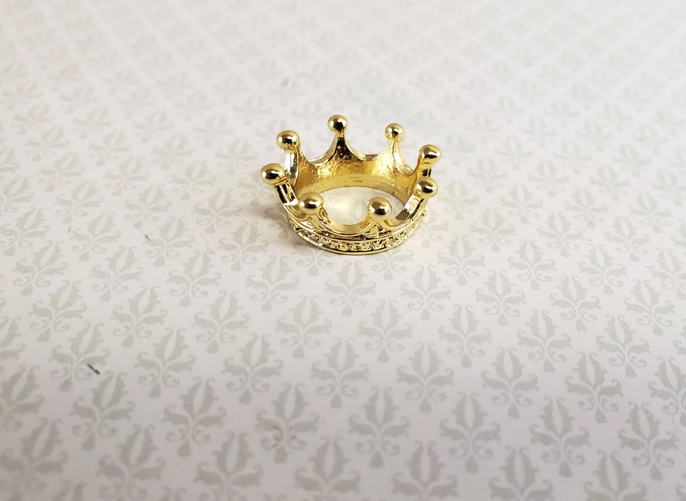 Regal Miniature Gold King's Crown Metal Dollhouse 7/16" Head Opening - Image 3