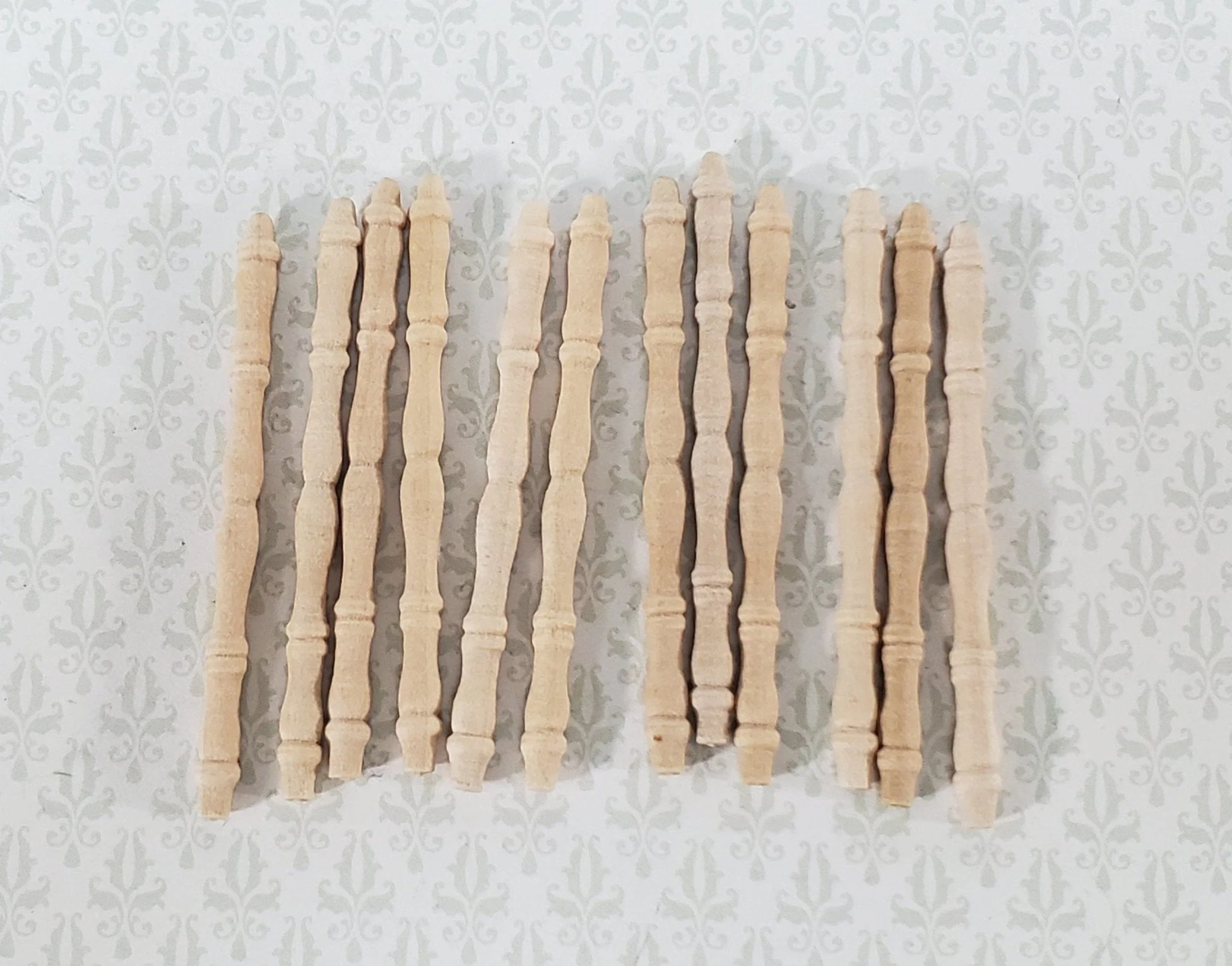 Small Miniature Spindles Thin Turned Wood for Building 12 Pieces 1 1/2" Long - Image 2
