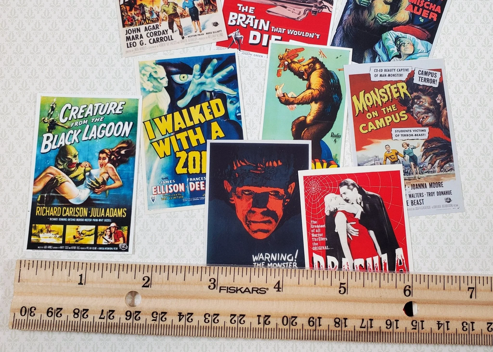 Tiny Horror Movie Posters Classics Printed Dollhouse Prop 1:12 Scale Miniatures - Image 5