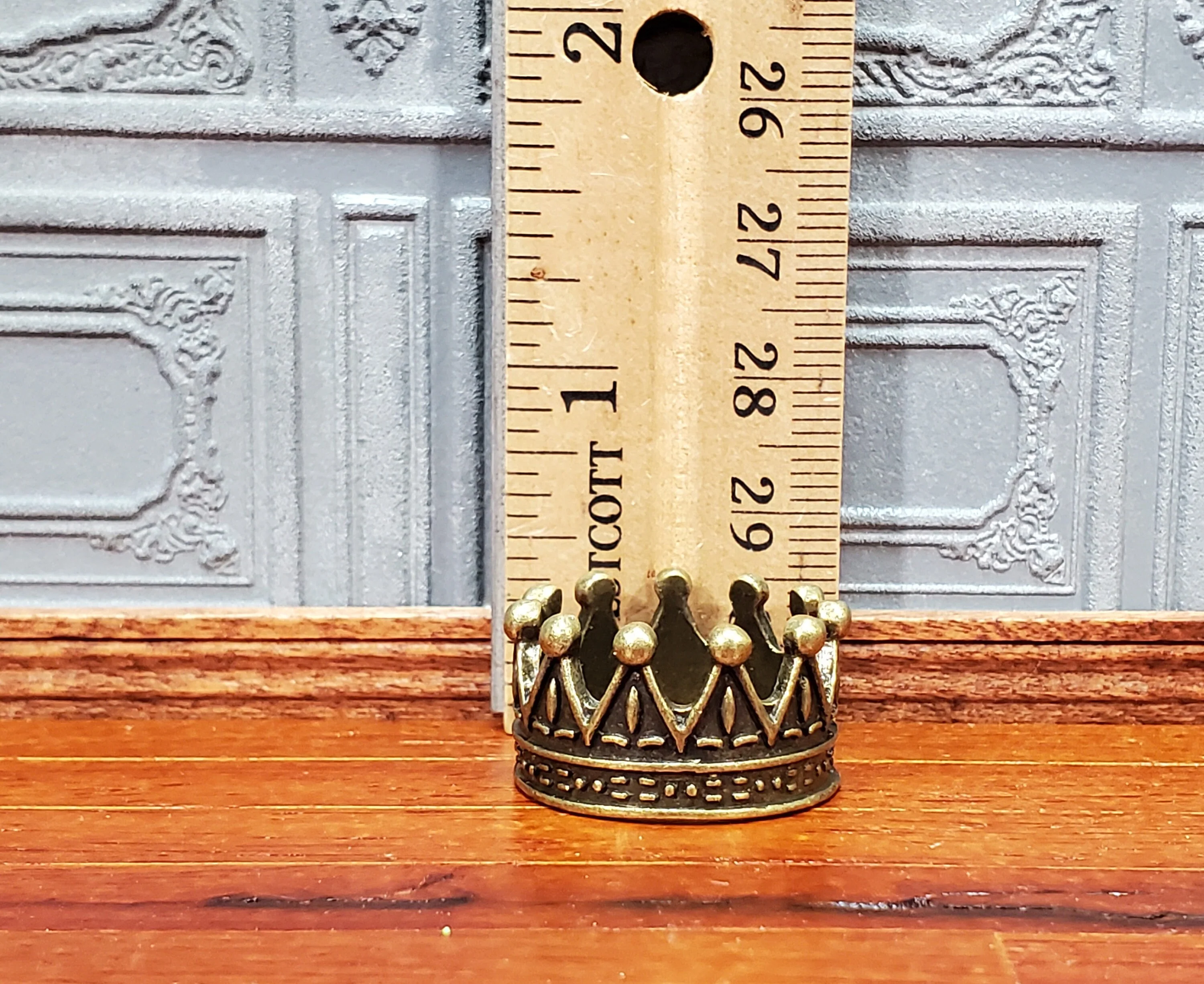 Tiny Miniature Crown Bronze Metal for Dolls Dollhouse Works with 1:12 Scale - Image 4
