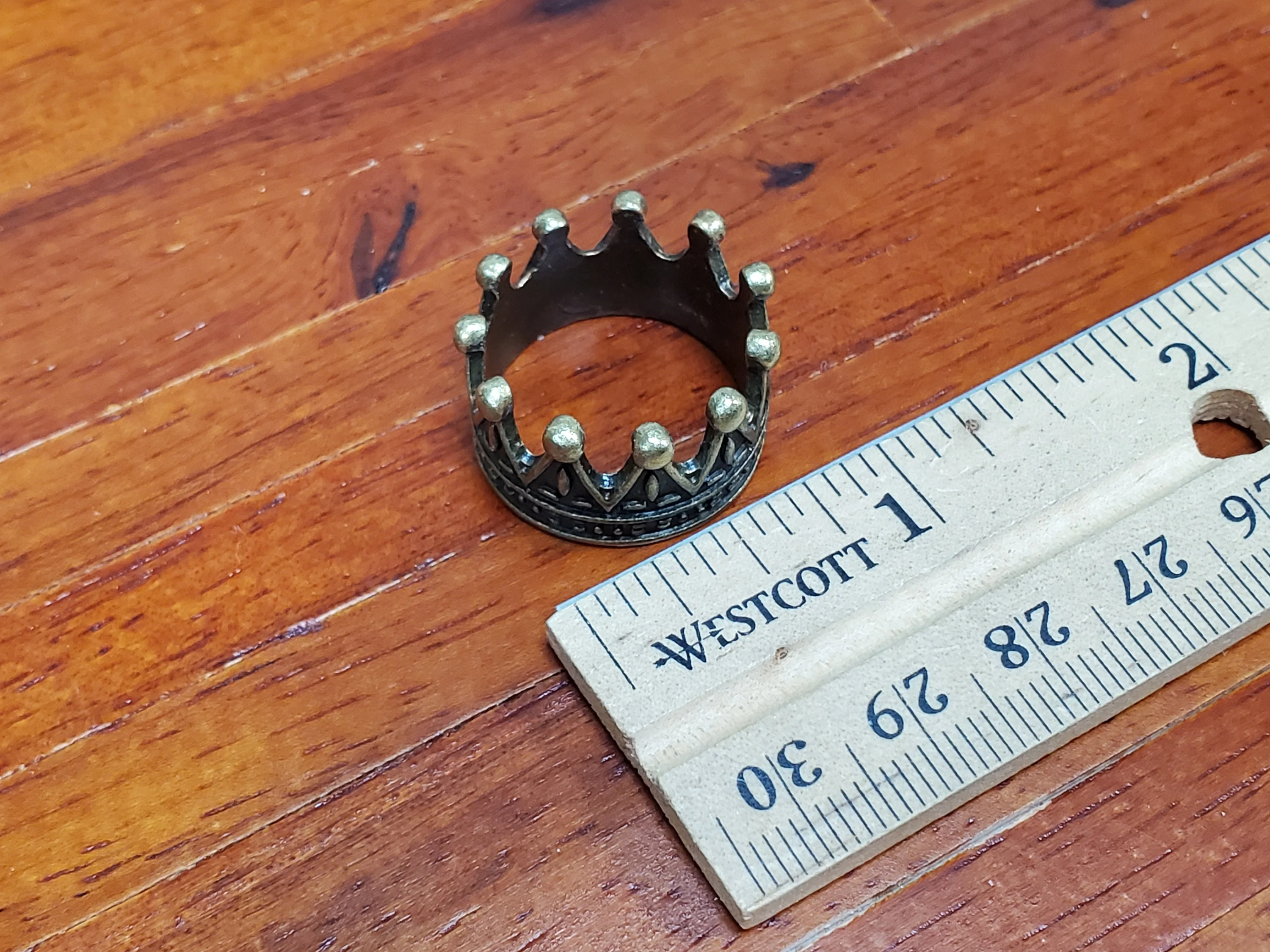 Tiny Miniature Crown Bronze Metal for Dolls Dollhouse Works with 1:12 Scale - Image 5