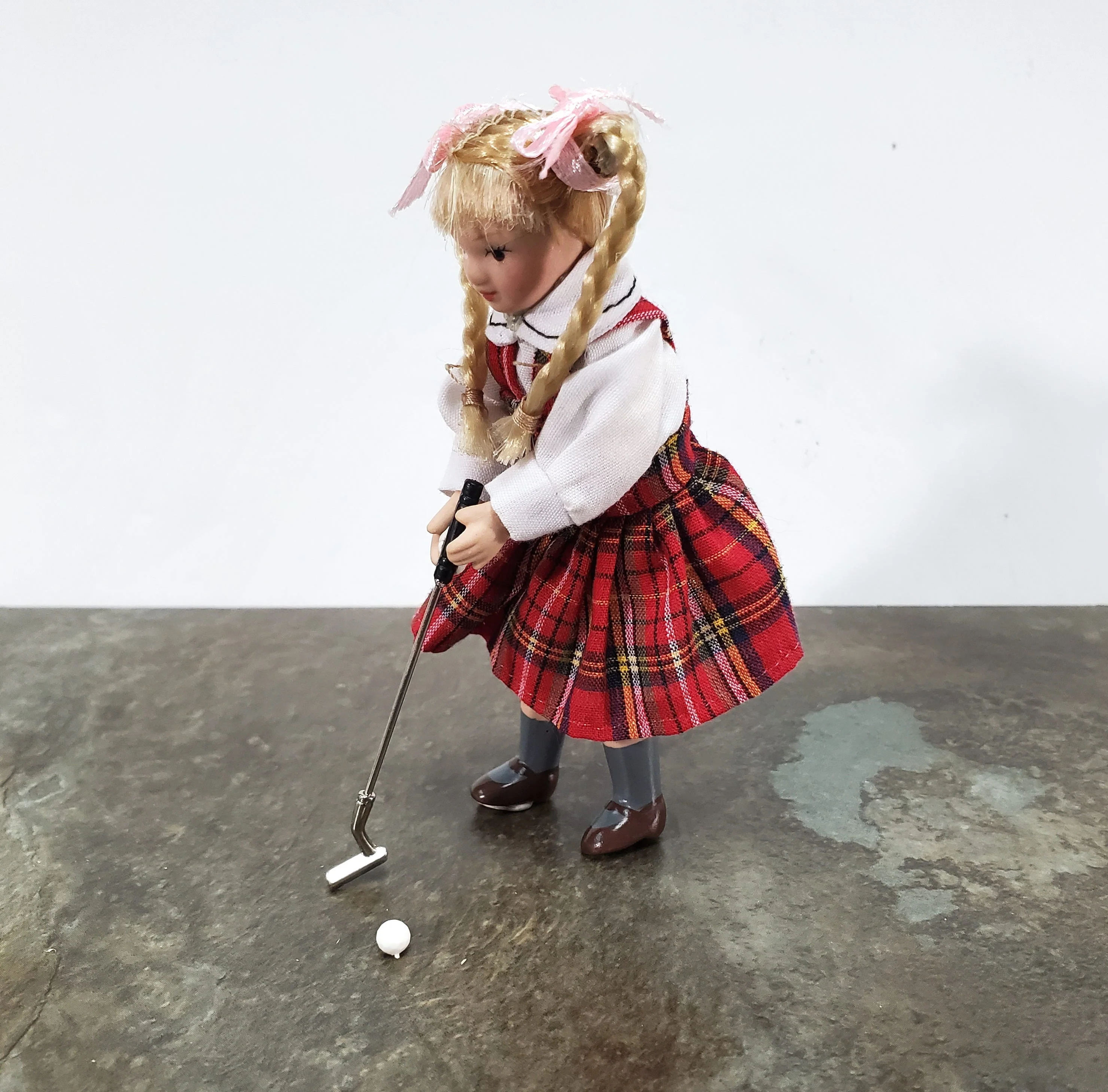 Tiny Miniature Golf Clubs Set of 3 Clubs Metal 2 1/2" Long and Golf Ball Putter Driver - Image 4