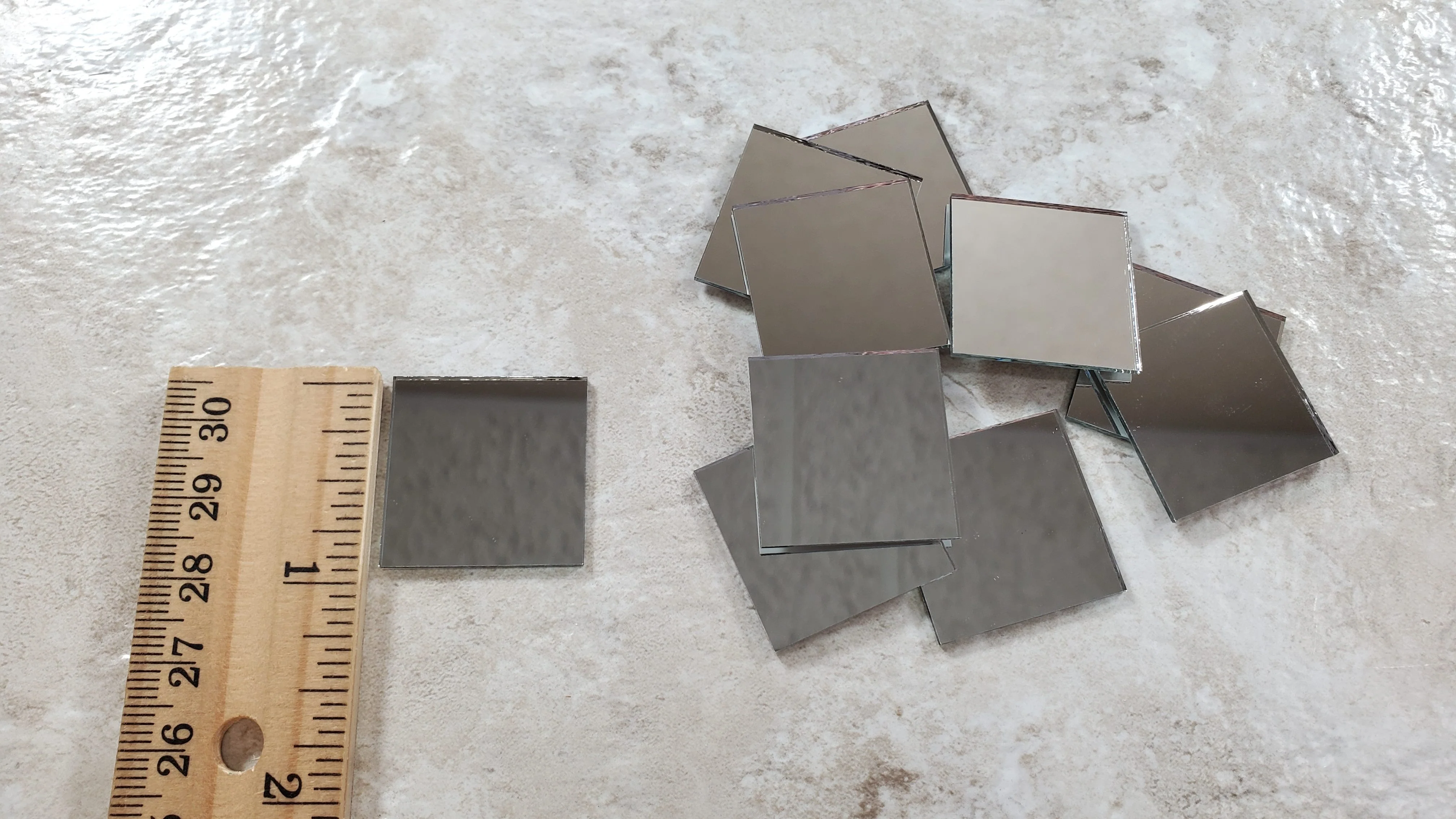 Tiny Square Mirror 12 Pieces 1" x 1" Square Real Glass Crafts Miniatures - Image 4