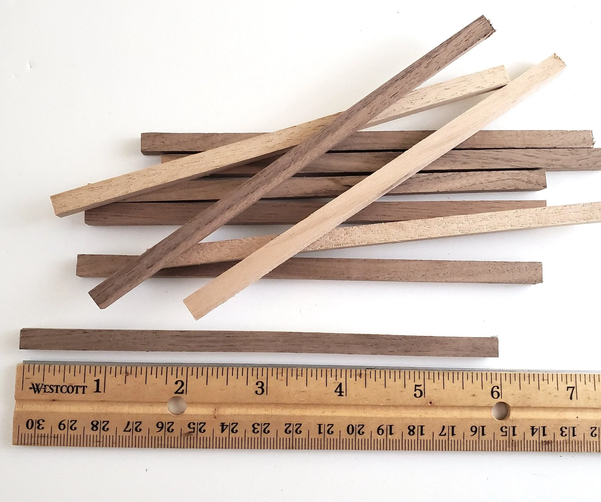 Walnut Square Wood Strips 1/4" x 1/4" x 6" 10 Pieces Long Crafts Models Miniatures - Image 2