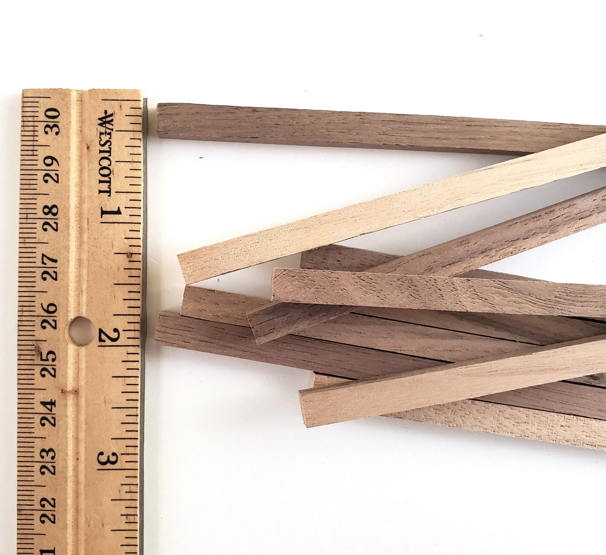 Walnut Square Wood Strips 1/4" x 1/4" x 6" 10 Pieces Long Crafts Models Miniatures - Image 3