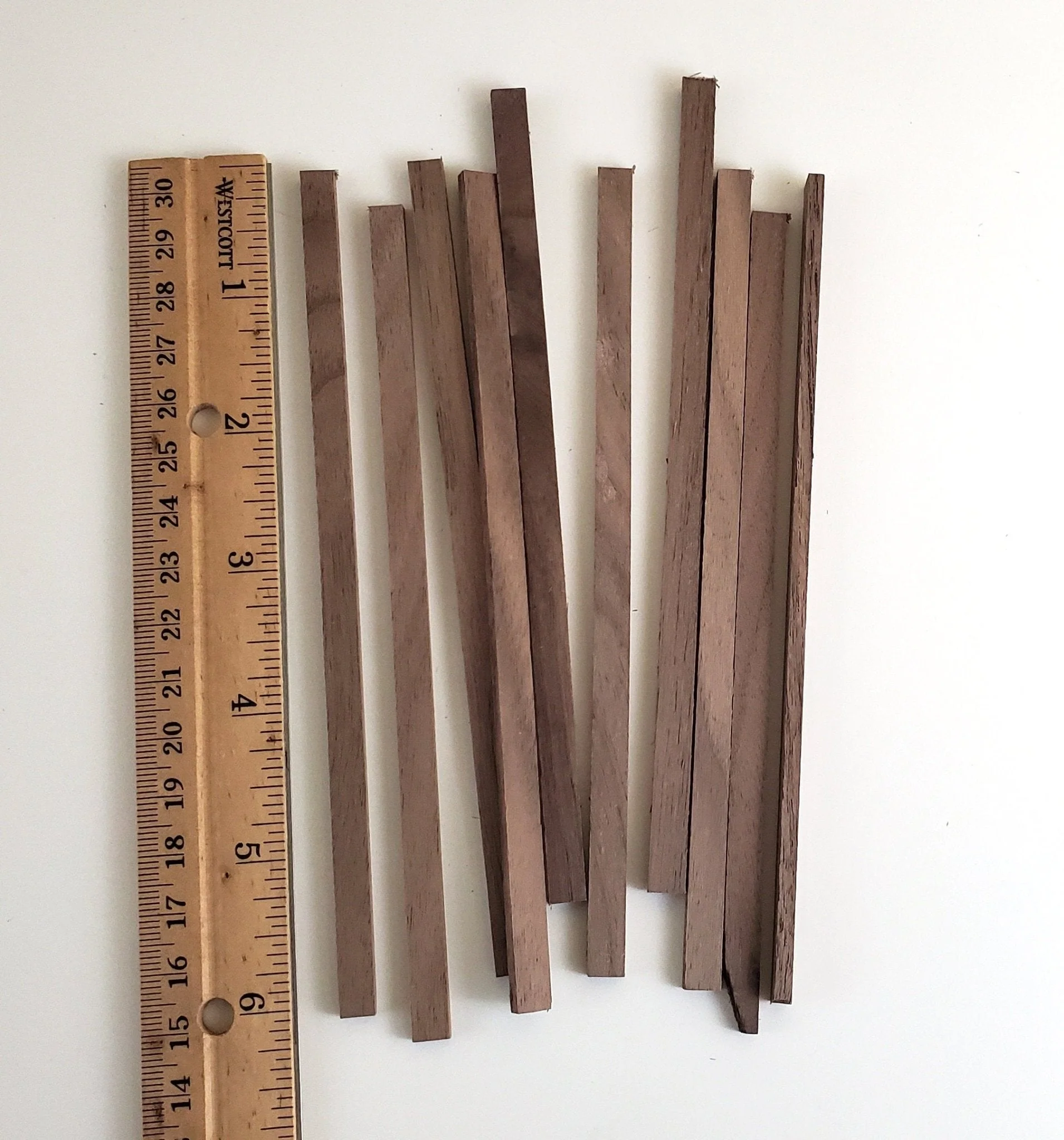 Walnut Wood Strips x10 1/8" x 1/4 x 6" Long Crafts Models Miniatures - Image 2
