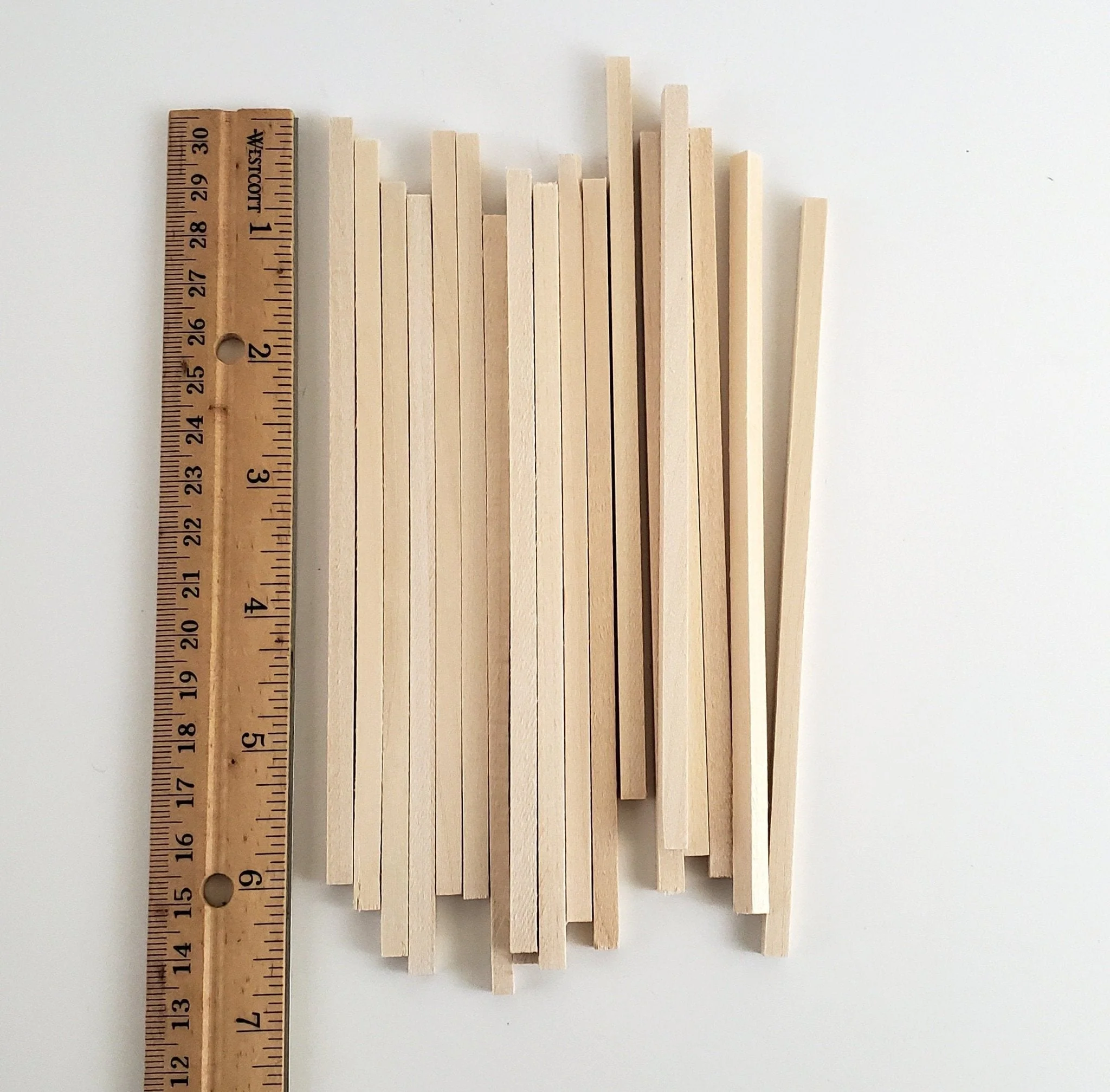 Wood Beams Posts 3/16 x 3/16 x 6" long x20 Basswood Model Making Dollhouses Dioramas - Image 2