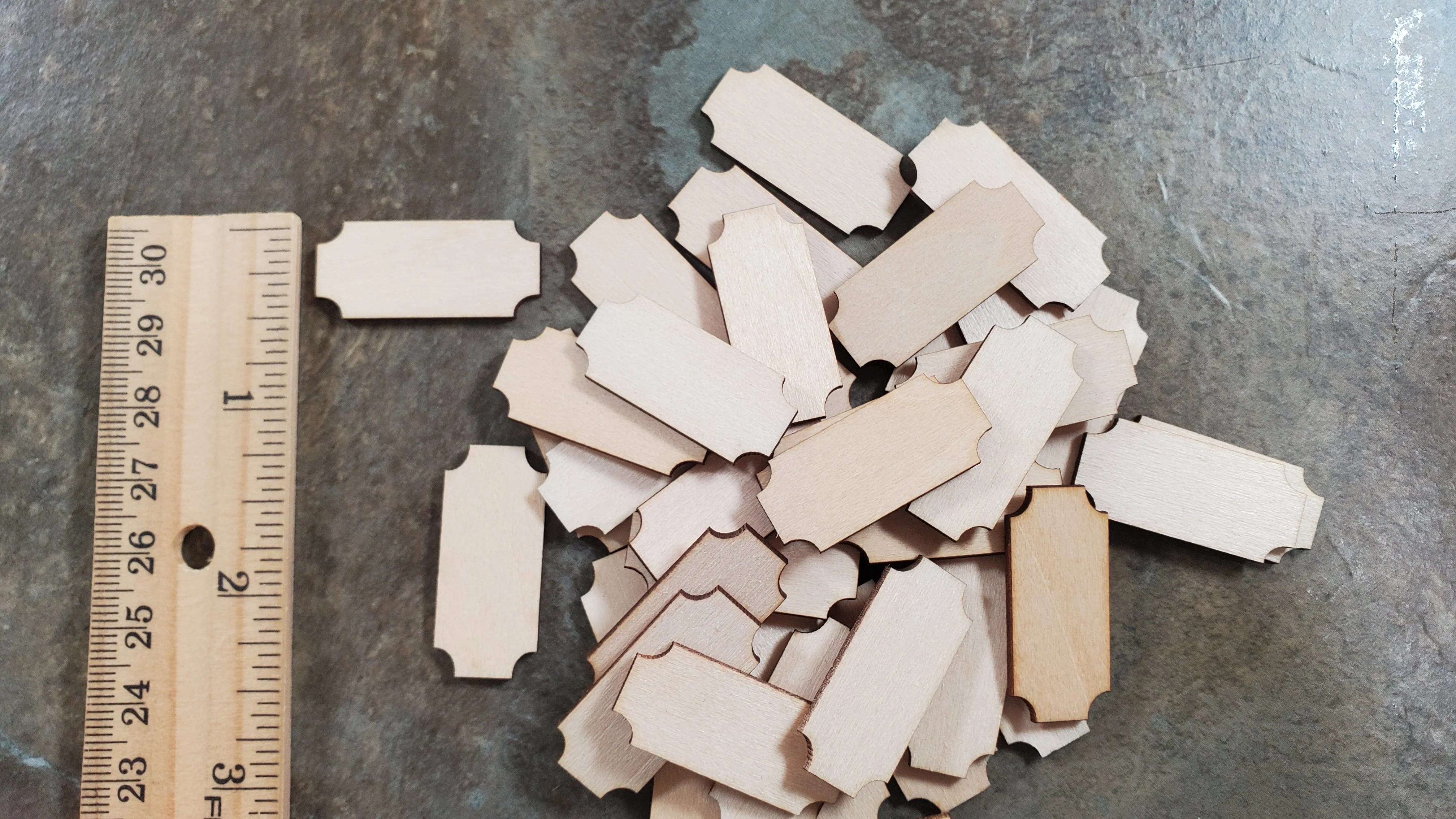 Wood Cut Outs 40 Small pieces Basswood 1/16" thick Blanks Tiles DIY Crafts - Image 5