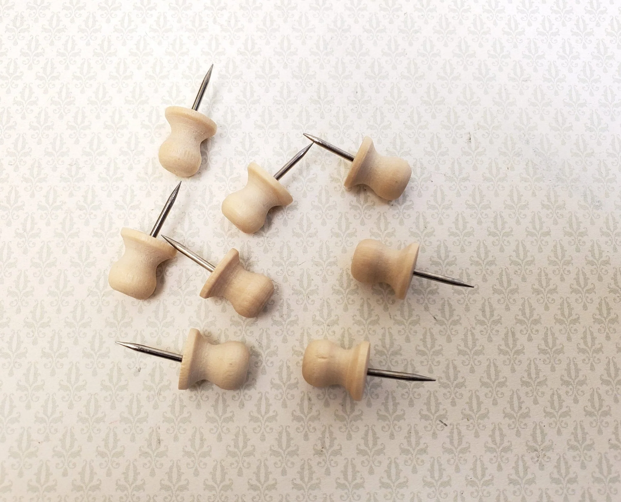 Wood Thumb Tacks Push Pins 8 Pieces Use for Dollhouse Miniature Furniture DIY