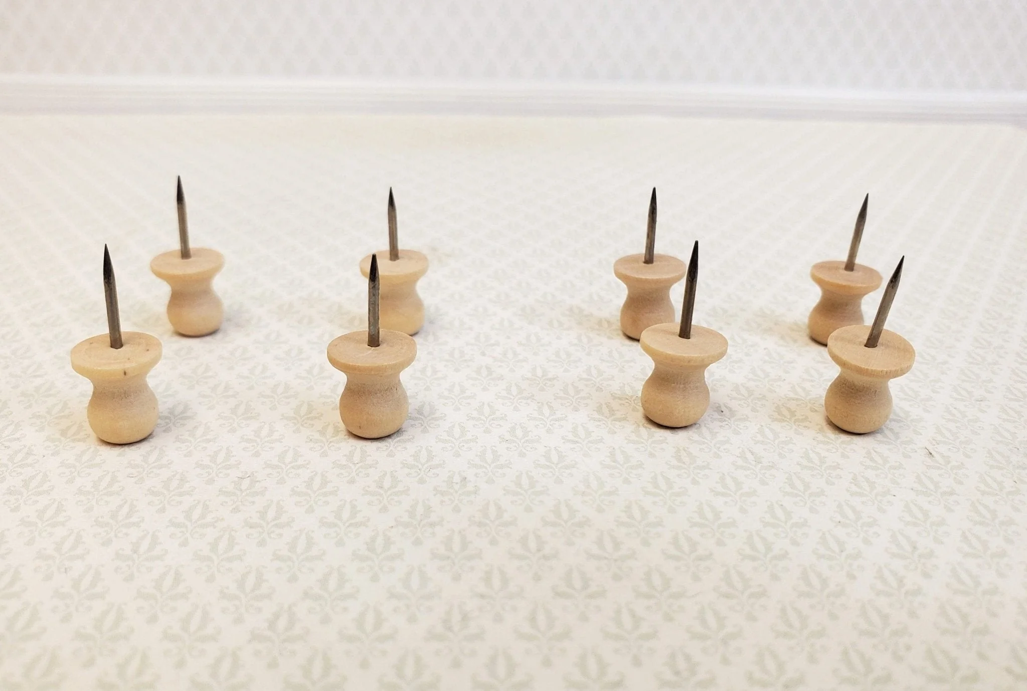 Wood Thumb Tacks Push Pins 8 Pieces Use for Dollhouse Miniature Furniture DIY - Image 3