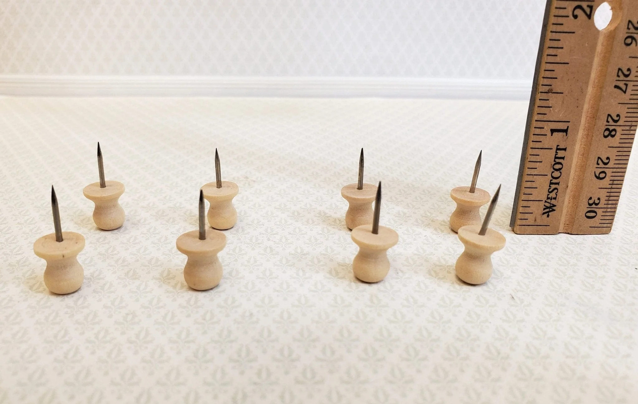 Wood Thumb Tacks Push Pins 8 Pieces Use for Dollhouse Miniature Furniture DIY - Image 4